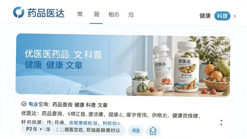 优医达 药品 查询 健康 科普 文章 界面 图