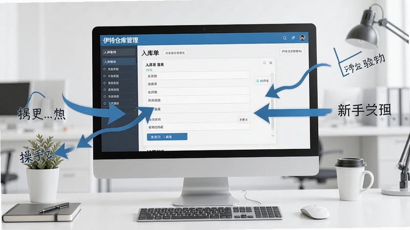 ���زֿ��������ʹ�ý̳�ʾ��ͼ������չʾ������Ļ�����زֿ������������ⵥ��д���棬�Ա��м�ͷ��ע�������裬����Ϊ���İ칫���棬����������ֱ�ۣ��ʺ�����ѧϰ