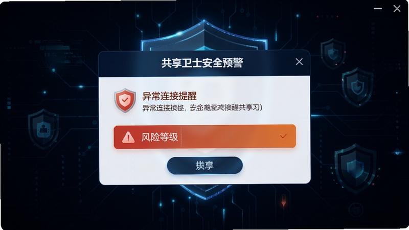 ������ʿ��ȫԤ���������棬��ʾ�쳣�������Ѻͷ��յȼ���ʶ������Ϊ��ɫ�Ƽ����ͻ����ȫ������Χ