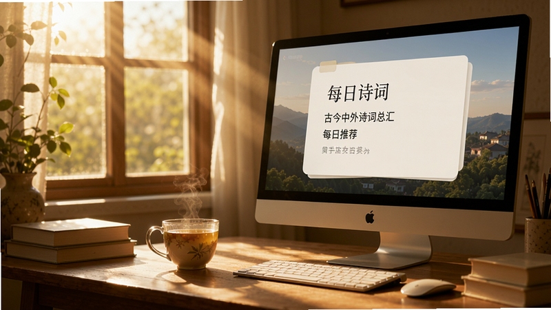 �Ž�����ʫ���ܻ�ÿ���Ƽ����棬�峿����͸���������������ϣ�������Ļ��ʾÿ��ʫ���Ƽ���Ƭ���Ա߷���һ����