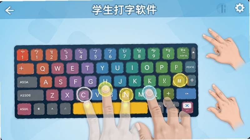 ѧ�����������е�ָ����ѧ���棬���������ǲ�ɫ���̲���ͼ����ָ�Ը���Բ���ע��ASDF��JKL;��׼���ϣ��Ҳ��ж���������ʾ������Ϊǳ��ɫ���䣬������ֽ�ѧ��Χ
