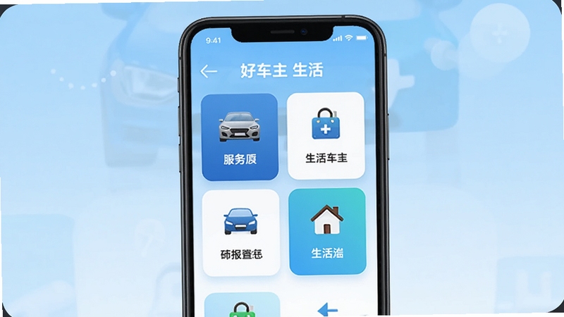 �ó�������App��ҳ����չʾ���ֻ���Ļ������ʾ����������ģ�飬����Ϊǳ��ɫ���䣬������������ͻ���������������Ԫ��