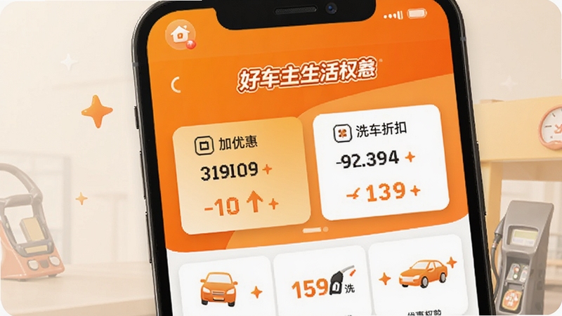�ó�������App�Ż�Ȩ��ҳ�棬�ֻ���Ļչʾ�����Ż�ȯ��ϴ���ۿۿ�Ƭ������Ϊ������ɫ���䣬����������������