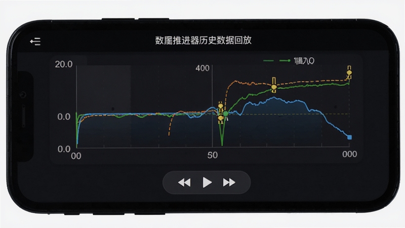 �����ƽ�����ʷ���ݻطŽ��棬�ֻ���Ļ��ʾʱ�������������ߣ����в��ſ��ư�ť�ͱ�ǵ㣬����Ϊ��ɫ���⣬������������