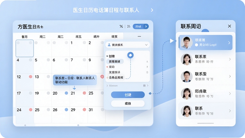 ��ҽ�������绰���ճ�����ϵ����������չʾͼ����������Ϊ�����¼��������ڣ��Ҳ�ͬ����ʾ��ϵ��ѡ����壬������������ɫ����ͻ��������������������
