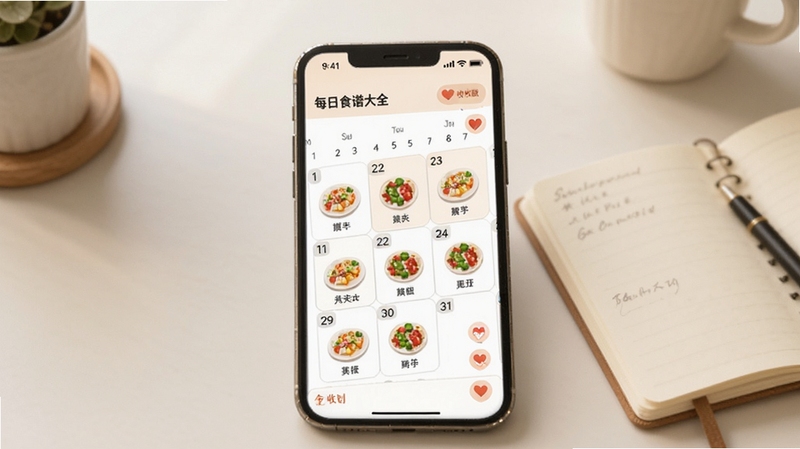 ÿ��ʳ�״�ȫ �ղ���ƻ����棬�ֻ���Ļչʾ������ʽ����ʳ�ƻ��������������������Ӳ�Ʒͼ�꣬�Ա��������ղذ�ť������Ϊ��Լ������ʼǱ��������ܰ���ʺ�Booguģ������