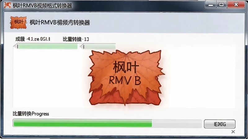 枫叶RMVB视频格式转换器批量转换进度界面效果图
