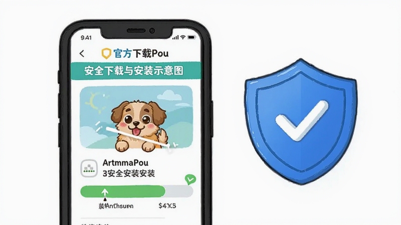 �ҵĳ���Pou��ȫ�����밲װʾ��ͼ���ֻ���Ļ��ʾ�ٷ�����ҳ��Ͱ�װ���������Ա��а�ȫ����ͼ�꣬��ͨ��񣬼�����ˣ��ʺ�չʾ��ȫ����ָ��