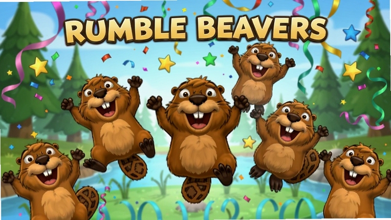 Rumble Beavers��Ϸͨ����ף���棬��ֻ��������Ļ���뻶����Ծ�������вʴ���������Ч����ͨ��񣬻��ַ�Χ