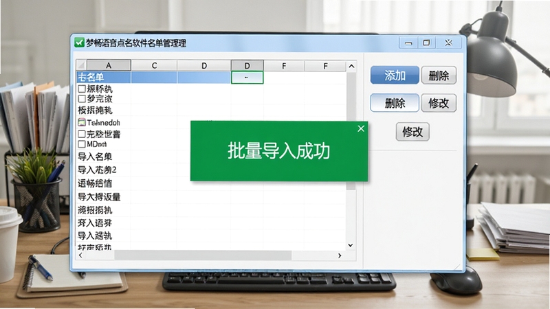 �γ������������������������棬��������ʾһ�����ӱ�����ʽ�Ĵ��ڣ�����ǵ���������б����Ҳ������ӡ�ɾ�����޸İ�ť����Ļ�������š���������ɹ�������ɫ��ʾ�򣬱����ǰ칫�����������Ϊ������ͼչʾ