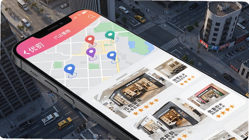 �ż�APP�����ŵ��Ƽ����棬�ֻ���Ļ��ʾ��ͼ���ŵ��б�����ͼ���ж����λ��ǣ��б������ŵ���Ƭ���Ǽ����֣������ǳ��нֵ����ͼ�������������Ƽ���ʮ��