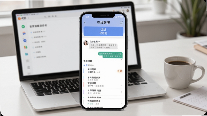 �ż�APP�ͷ��������Ľ��棬�ֻ���Ļ��ʾ���߿ͷ��Ի���ͳ��������б�������������İ칫���棬�бʼǱ����ԺͿ��ȱ���������רҵ�Ѻ�