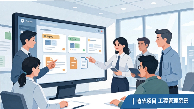 һ��չʾ����Эͬ�칫�����Ĳ廭�������ж�λ����ʦΧ�ƴ��ش���������Ŀ�ĵ����������̣���Ļ��������Ƭ���ļ�ͼ�꣬����Ϊ�����Ļ����ң��������������£�����һ�Ǳ�ע�廪��Ŀ���̹���ϵͳ������Booguģ������