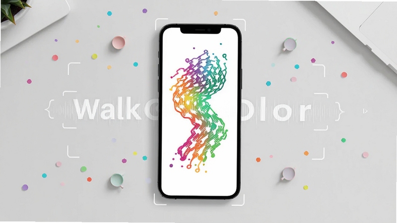 WalkColor����������ȫòչʾ����������Ϊ�ֻ���Ļ������ʾɫ�ʰ�쵵����߹켣֯ͼ����������Ϊǳ��ɫ��Լ���棬��Ļ��Χ��׺��ɫ�����ɨ����Ԫ�أ������������ִ���ͻ��WalkColor���Ĺ���