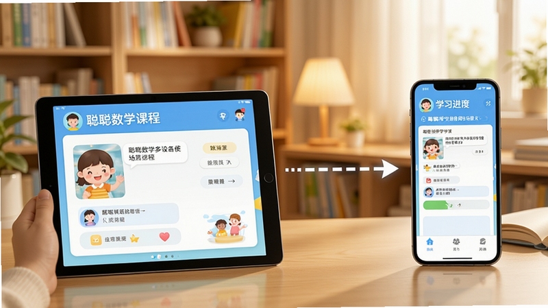 �ϴ���ѧ���豸ʹ�ó����Ա�ͼ���������Ϊƽ�������ʾ�ϴ���ѧ�γ̽��棬�Ҳ�Ϊ�ֻ���ʾ��ͬ�˺�ѧϰ���ȣ��м������߼�ͷ���ӱ�ʾ����ͬ��������Ϊ��ܰ��ͥ�鷿����������������