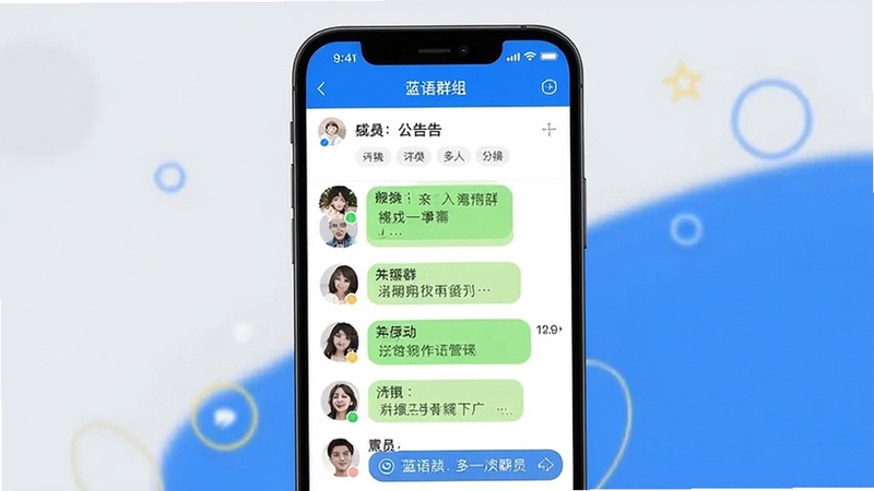 ����Ⱥ��������棬��������Ϊ�ֻ���ĻչʾȺ��Ա�б���Ⱥ������������Ϊ����ɫ����ɫ���䣬ͻ��Ⱥ���������˻�������