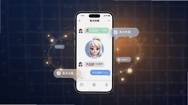 ������AI���º���ȫòչʾ����������λ�������룬һ�������Ƽ��е��ֻ���Ļ����������ɫ���䱳���У���Ļ����ʾ������AI���µ���������������ɫͷ����Χ������͵Ĺ�������Ի����ݣ���������Ϊ�黯������������ůɫ���Σ��������ִ�����ܰ�Ҹ���δ����