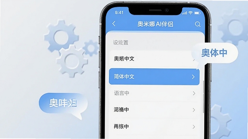 ������AI�����������ý��棬��������Ϊ�ֻ���Ļ����ʾ������AI���µ����ò˵�������ѡ�����Ϊ�������ģ���������Ϊǳ��ɫ�뵭��ɫ���䣬��Χ�г���ͼ�����������ݣ������������ˣ�ͻ������ָ��