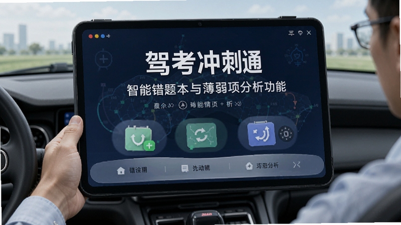 驾考冲刺通智能错题本与薄弱项分析功能展示图