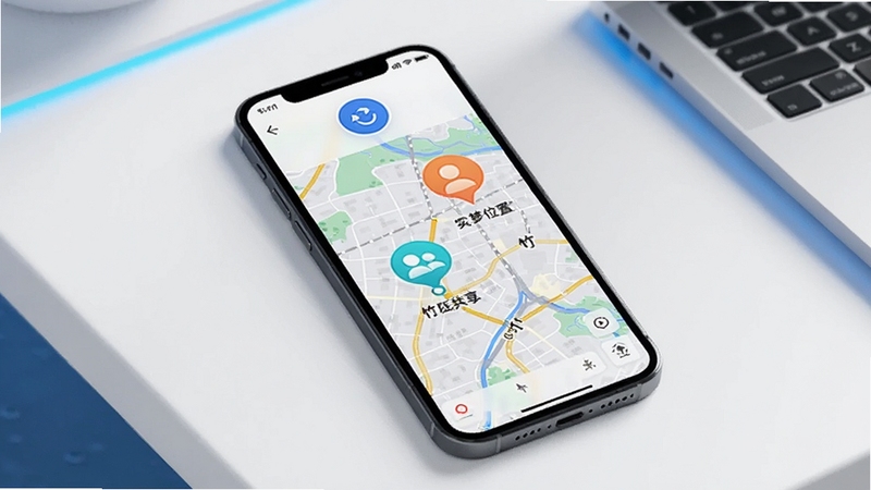 �����ػ�ʵʱλ�ù������ܽ��棬�ֻ���Ļ��ʾ���е�ͼ����ͼ����������ɫͷ���Ǵ�����ͬ��ͥ��Աλ�ã���Ļ�Ϸ���ˢ�°�ť������Ϊ����ɫ���棬�Ƽ�����ɫ����׺