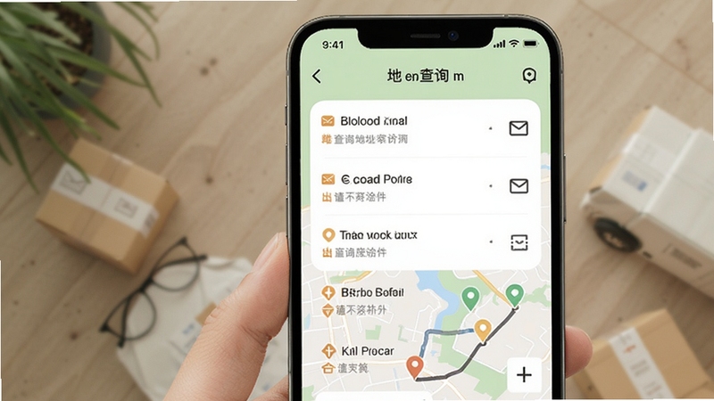 ��ݰ�����ȡ��ѯApp�ļ���ַ�������棬�ֻ���Ļ��ʾ��ַ�б����ͼ·�ߣ�����Ϊǳ��ɫ�����������ŷ��붨λͼ�꣬���������Ȼ