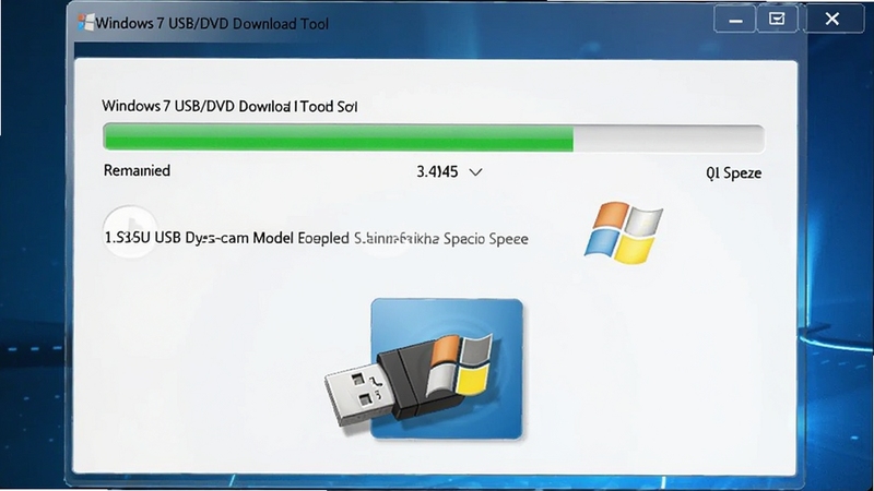 Windows7 USB/DVD Download Tool ������ U ��д��ϵͳ����Ľ��Ƚ��棬��������ʾ��������ʣ��ʱ����д���ٶȣ�U ��ͼ��λ�ڻ����·�������Ϊ����ɫ�Ƽ��н��䣬ͻ�����ݴ�����ȶ����Ч������ Boogu ģ������