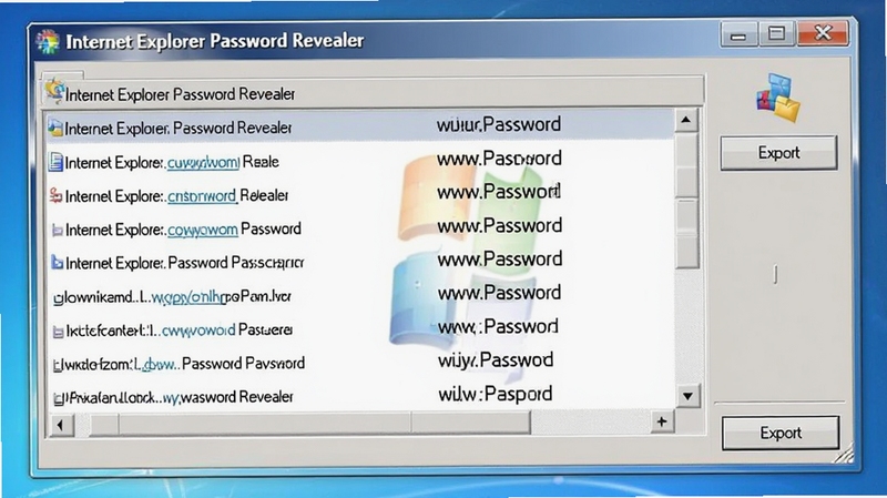 һ����ΪInternet Explorer Password Revealer����������չʾ���������������������ڣ������������г�������վ��ַ���Ӧ������������Ŀ�����ڲ��þ���Windows���ǳ��ɫ�������Ҳ��е�����ť�����廭����רҵ���ʺ���������վչʾ����������λ���������򣬱���Ϊ��ɫǳ�����䣬�ֱ���1920x1080