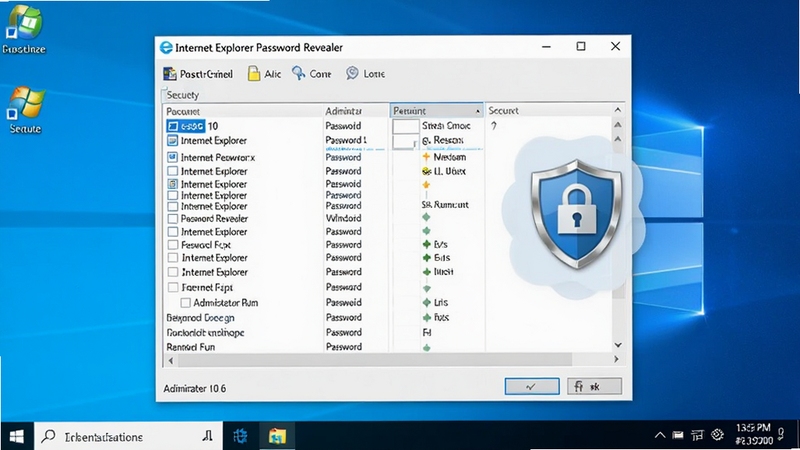 Internet Explorer Password Revealer��Windows 10ϵͳ���Թ���Ա�������еĽ����ͼ����������������������ʾ�����б����Ա���һ������ͼ���ʾ����ԱȨ�ޣ����廭������������ΪWindows���棬ͻ����ȫ��Ȩ����������