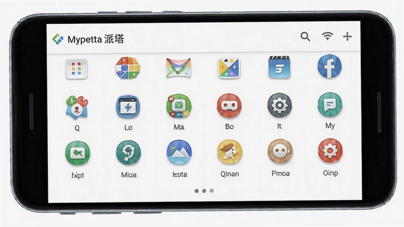 Mypetta 派塔 软件主界面 简洁设计 安卓手机 白色背景 图标排列整齐 高清渲染图