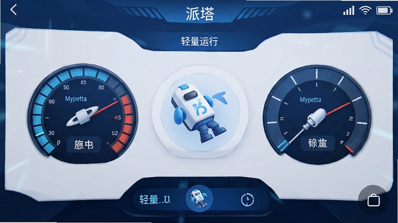 Mypetta 派塔 轻量运行 手机内存优化 安卓界面 仪表盘风格 蓝白配色 科技感 高清细节图