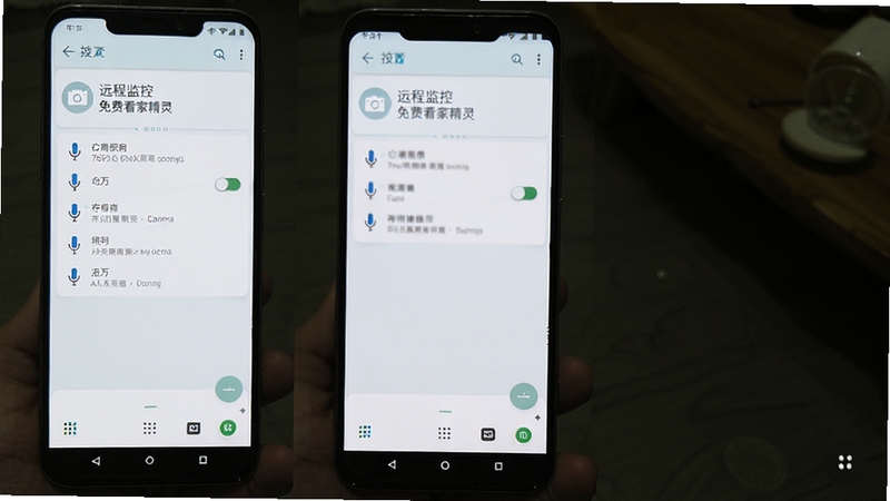 远程监控免费看家精灵 手机安装权限设置界面 安卓手机设置页面 显示相机麦克风存储权限开关 背景为浅色手机系统界面 简洁科技风格