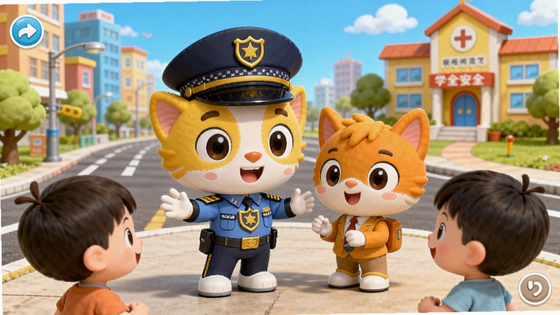 ��ѧ��ȫ �������ȫòչʾ ��������Ϊ��ͨ�����ɫ����ѧѧ������С���ѽ��ⰲȫ֪ʶ ����������ɫ�������ĳ��нֵ���ѧУ���� ������ΪQ�濨ͨ3D��Ⱦ �ʺ϶�ͯ������������ͼ
