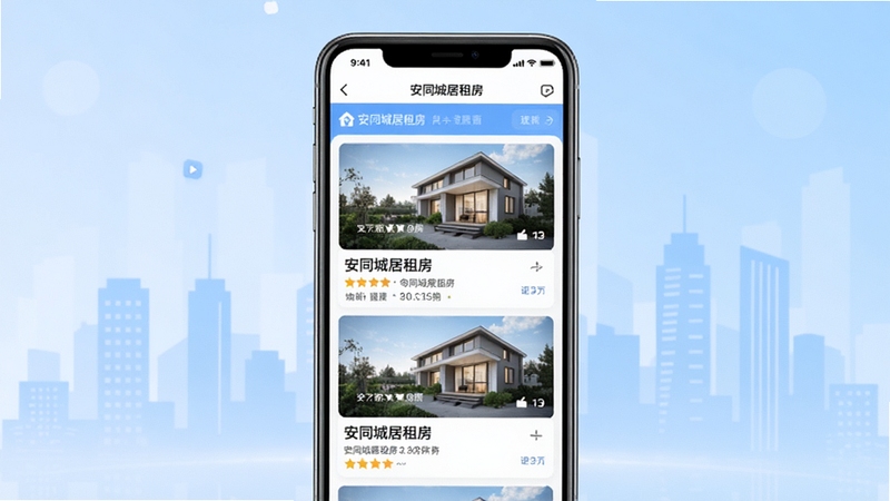 ��ͬ�Ǿ��ⷿ Ӧ��������չʾͼ����������Ϊ�ֻ���Ļ����Ļ�ڳ��ְ�ͬ�Ǿ��ⷿAPP�ķ�Դ�б�ҳ������Ϊǳ��ɫ������м�Ӱ�������ˬ�ִ�
