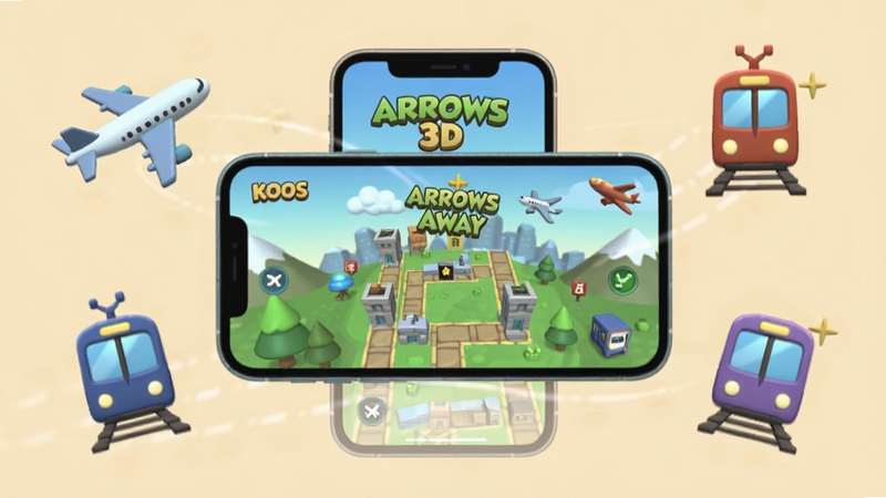 Arrows Away 3D �������泡��ͼ���������ֻ���Ļ��ʾ��Ϸ�ؿ����ֻ���Χ�зɻ�������������Ԫ��ͼ�껷�ƣ�����Ϊ�����ɫ��ͻ����ʱ��ؿ���ı������