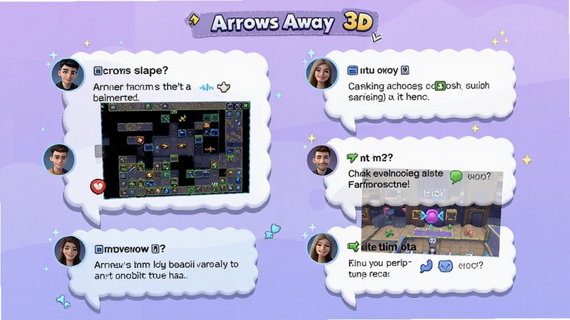 Arrows Away 3D ��Ϸ�ʴ���������ͼ����������ʾ���������ʺͻش����ݣ�����Ϊ����ɫ���䣬�������йؿ���ͼ�����֣��������Ѻû���