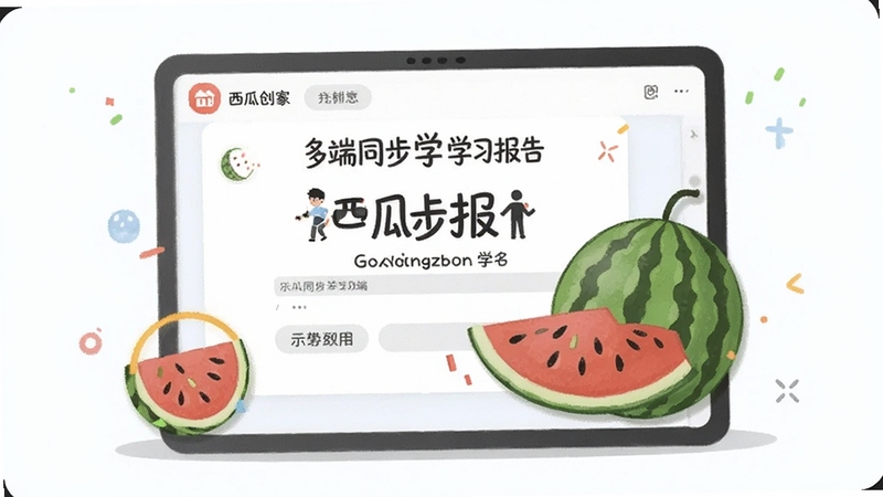 西瓜创客 多端同步 学习报告 示意图