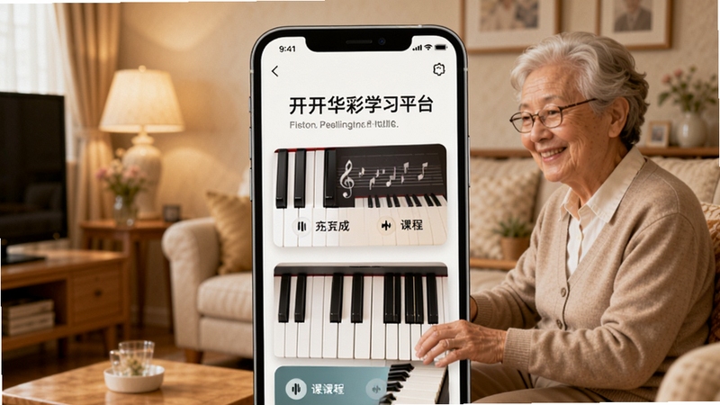 ������������ѧϰƽ̨�����棬��������չʾ�ֻ���Ļ�ڸ��ټ��������ֿγ̿�Ƭ������Ϊ��ܰůɫ�������������������û�΢Цѧϰ����������������ϸ�ڷḻ������16:9
