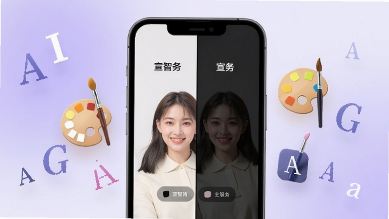 ����չʾ���Ƿ���������л����棬�ֻ���Ļ���ҷ�����ʾǳɫ����ɫ����ģʽ�Աȣ��Ա�Ư���ŵ�ɫ��������ͼ�꣬����Ϊ��͵���ɫ���䣬ͻ�����Ի����Ӿ����ʶ�