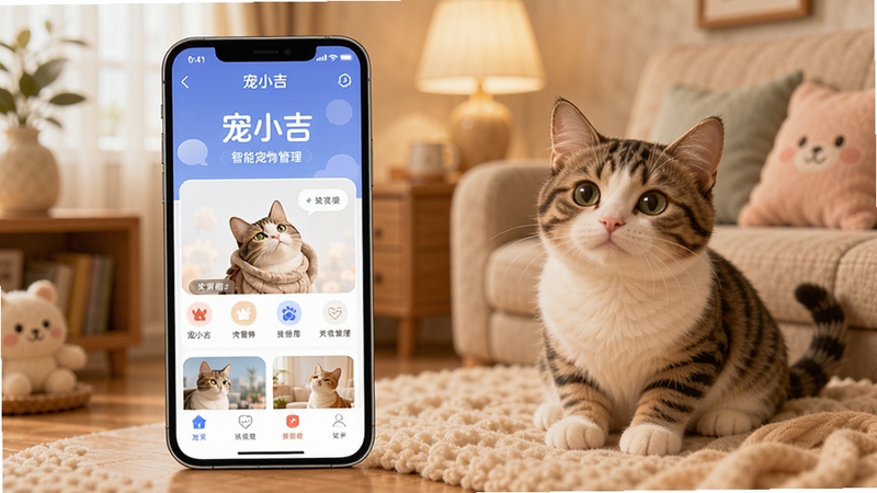��С������������ȫòչʾͼ����������Ϊ�ֻ���Ļ��ʾ��С��APP��ҳ������Ϊ��ܰ�ļҾӻ�����һֻ�ɰ���è�䣬����ɫ����ů��ͣ�ͻ�����ܳ���������⣬�������Ƴ�С�������ɼ�