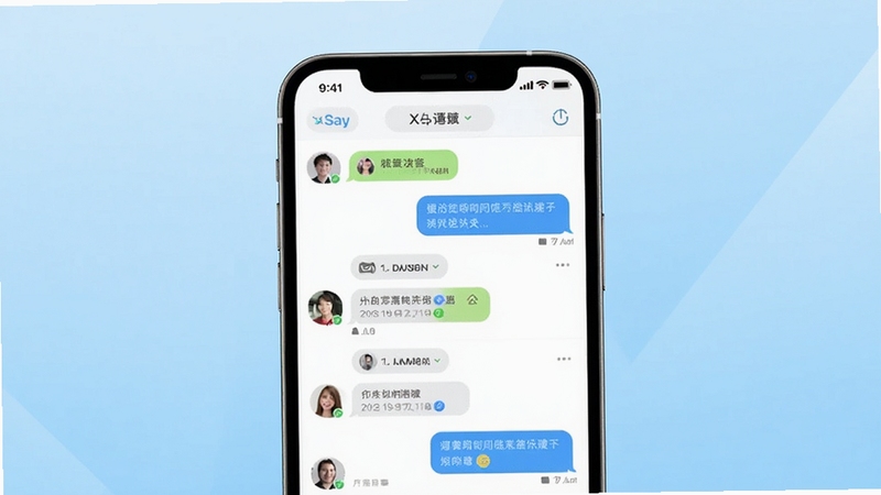 XSay��ʱͨѶ����������չʾ�������������ֻ���Ļ��ʾ�����б�������Ϊǳ��ɫ���䣬��Ļ���жԻ����ݺ���ϵ��ͷ�������������£�����Booguģ������