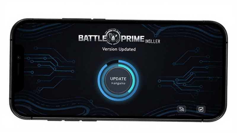 һ���ֻ���Ļ��ʾBattle Prime��װ���İ汾���½��棬��������һ��Բ�εĸ��°�ť�ͽ��Ȼ�������Ϊ��ɫ��Ϸ��񣬴��пƼ�������װ�Σ�����Booguģ�����ɡ�