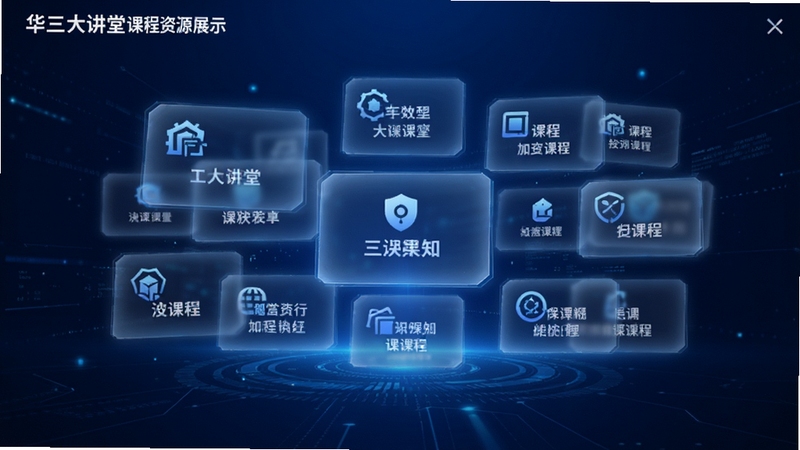 �������ÿγ���Դչʾ���棬��������Ϊ����������γ̿�Ƭ���У�ÿ�ſ�Ƭ��ע��ͬ��������ͼ����γ����ƣ�����Ϊ����ɫ����Ƽ��ռ䣬��Ƭ������͹��Σ��������֪ʶ��ḻ�������ֻ�ѧϰƽ̨�ĿƼ���Χ