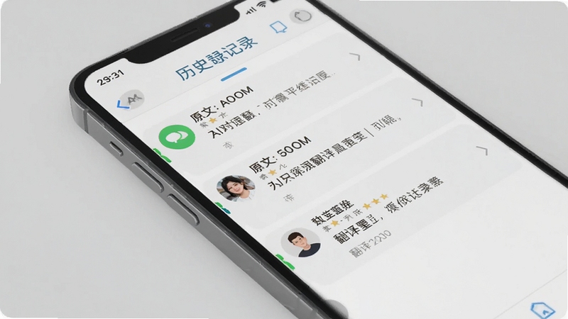AI�Ի�����ͨ��ʷ��¼ҳ��չʾ���ֻ���Ļ��ʾ��ʱ�����еķ���Ի��б���ÿ����¼����ԭ�������ģ�����ɾ����࣬����Ϊǳ��ɫ��Լ���