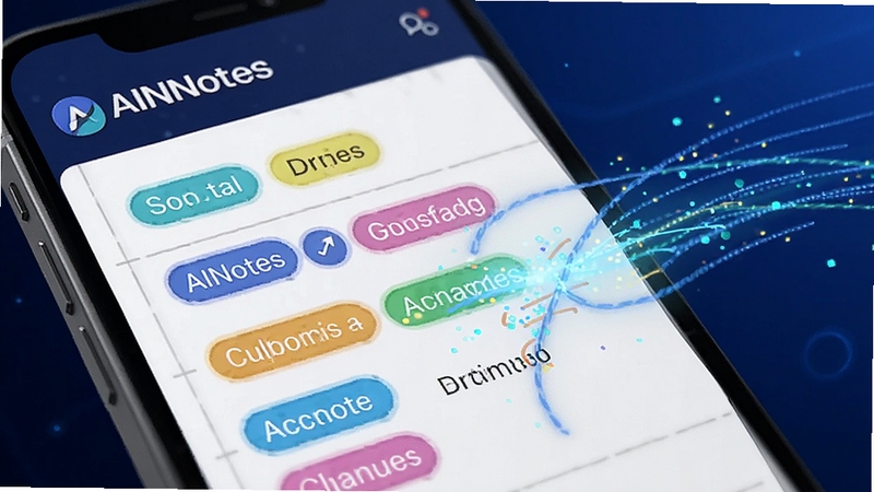 AINotes ���ܱ�ǩ���ܽ�����д���ֻ���Ļչʾ�����ʼ��Զ����ɲ�ɫ��ǩ�Ĺ��̣�������пƼ��й�Ч������������������Ϊ����ɫ���䣬ͻ�� AINotes Ʒ�Ʊ�ʶ������ Boogu ģ������