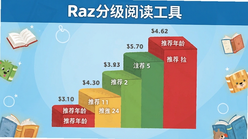 Raz�ּ��Ķ����ߵ��Ķ�����ѡ����棬��������Ϊ�ּ�����ʾ��ͼ��ÿһ����ע�Ѷ����Ƽ����䣬�����ǵ���ɫ�����뿨ͨ�鱾Ԫ�أ���������Raz�ּ��Ķ�������ʾ�ڶ���