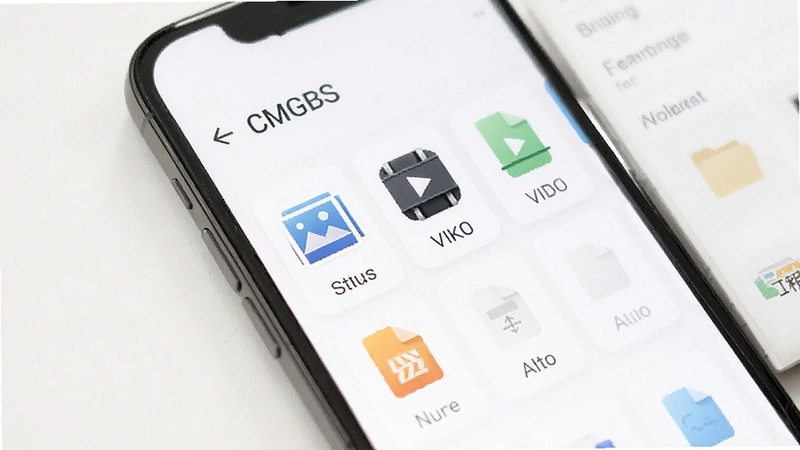 CMGBS �����ļ��������ܽ��棬�ֻ���Ļչʾ�ļ������б���ͼƬ����Ƶ���ĵ�ͼ���������У�����Ϊ��ɫ��Լ��񣬹�����ͣ�ͻ����������Ч��