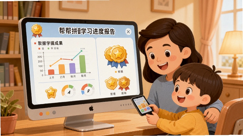 ���ƴ��ѧϰ���ȱ���ҳ�棬����չʾ��ͨ��������ͼ���ͳɾͻ��£��ҳ��뺢��һ��鿴ѧϰ�ɹ�������Ϊ��ܰ�ļ�ͥ�鷿������ɫ����ů����