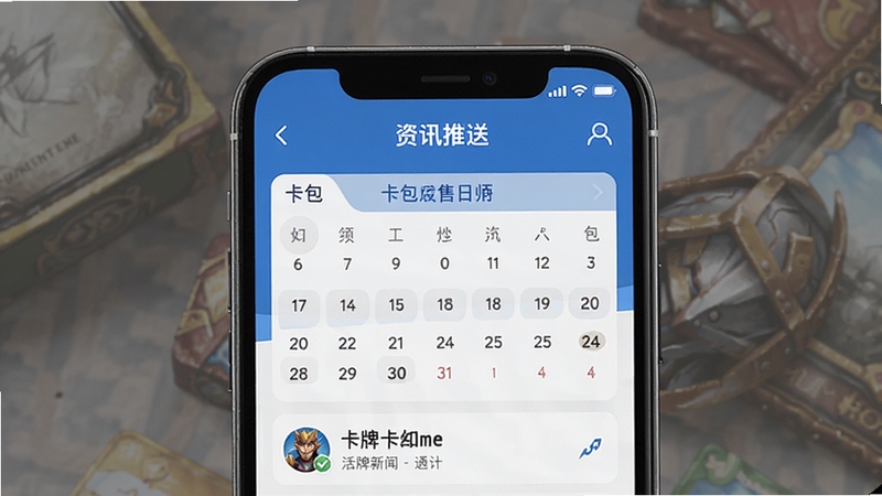 卡包英雄 资讯推送界面 卡包发售日历 活动提醒 手机通知 卡牌新闻 清爽布局 蓝色主题