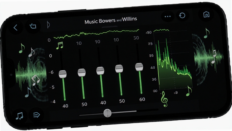 Music Bowers and Wilkins ���������ڽ�����д���ֻ���Ļ��ʾ���ʽƵ�λ�����ʵʱƵ��ͼ��������ɫͻ��ӫ�������ߣ���Χ���������������������Ƽ���ʮ��