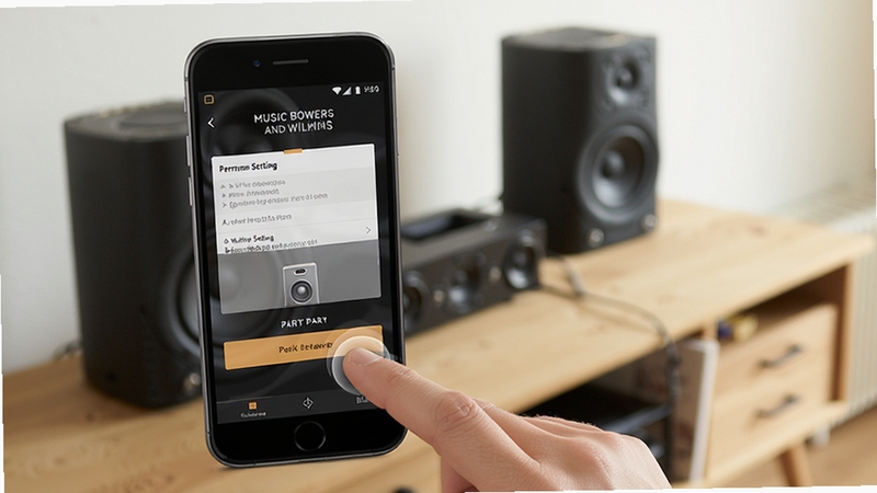 Music Bowers and Wilkins �ƶ��˲���ʾ��ͼ���ֻ���Ļ��ʾȨ�����ý�����������԰�ť����ָ�����Ļ����������Ϊ�Ҿ������������豸�������������